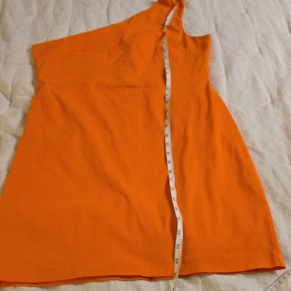 Vibrant One-Shoulder Dress in Orange Size 12 US - Picture 8 of 12